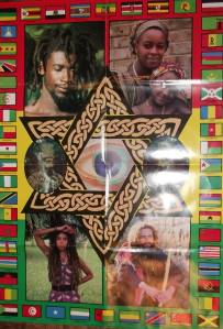 Mama Faybiene in the bottom left corner from the book "Itations of Jamaica and I Rastafari"